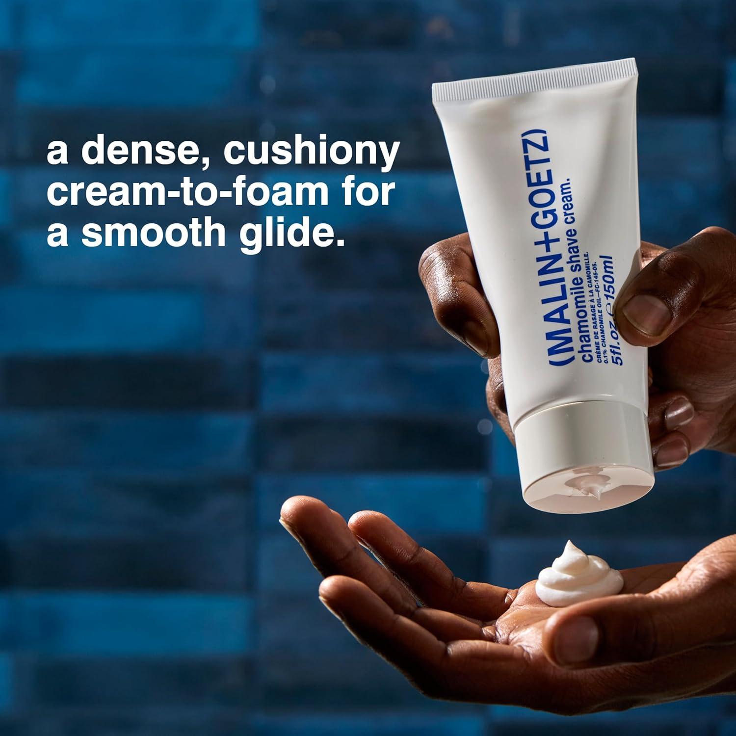 imageMALINGOETZ Chamomile Shave Cream Nourishing Shaving Cream with Wild Moroccan Chamomile Shea Butter Glycerin Squalane Smooth Close Shave for Face Body Vegan CrueltyFree 5 Fl Oz