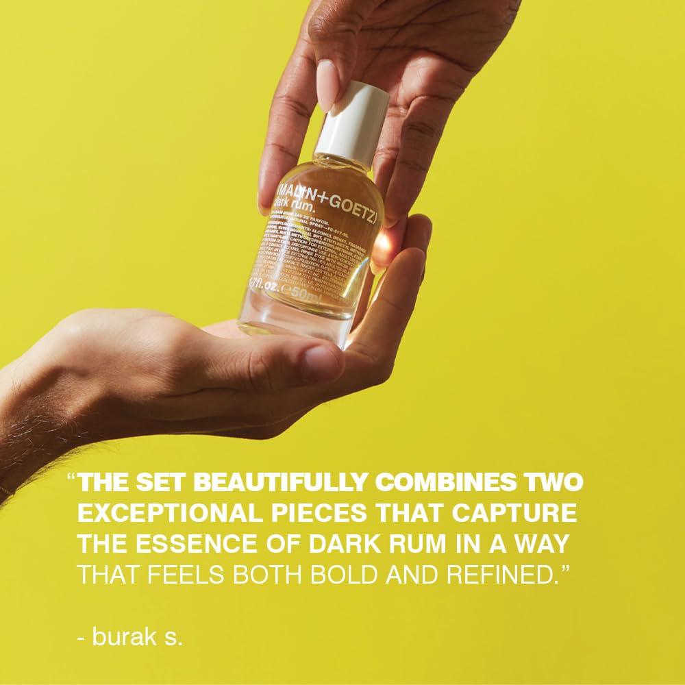 imageMALINGOETZ Rum Eau de Parfum Candle Set Luxury Fragrance Vegan CrueltyFree thats the spirit dark rum