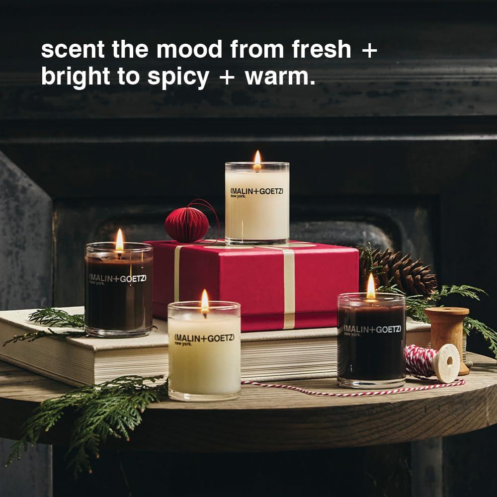 imageMalinGoetz Scented Candle Set HandPoured Soy Wax with Unique Fragrance Blends CleanBurning Vegan ampamp CrueltyFree Bergamot Strawberry Rum ampamp Leather Scent The Mood Votive Set