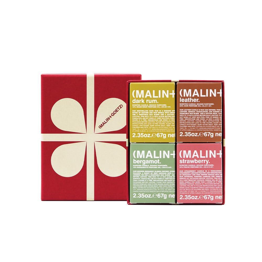 imageMalinGoetz Scented Candle Set HandPoured Soy Wax with Unique Fragrance Blends CleanBurning Vegan ampamp CrueltyFree Bergamot Strawberry Rum ampamp Leather Scent The Mood Votive Set