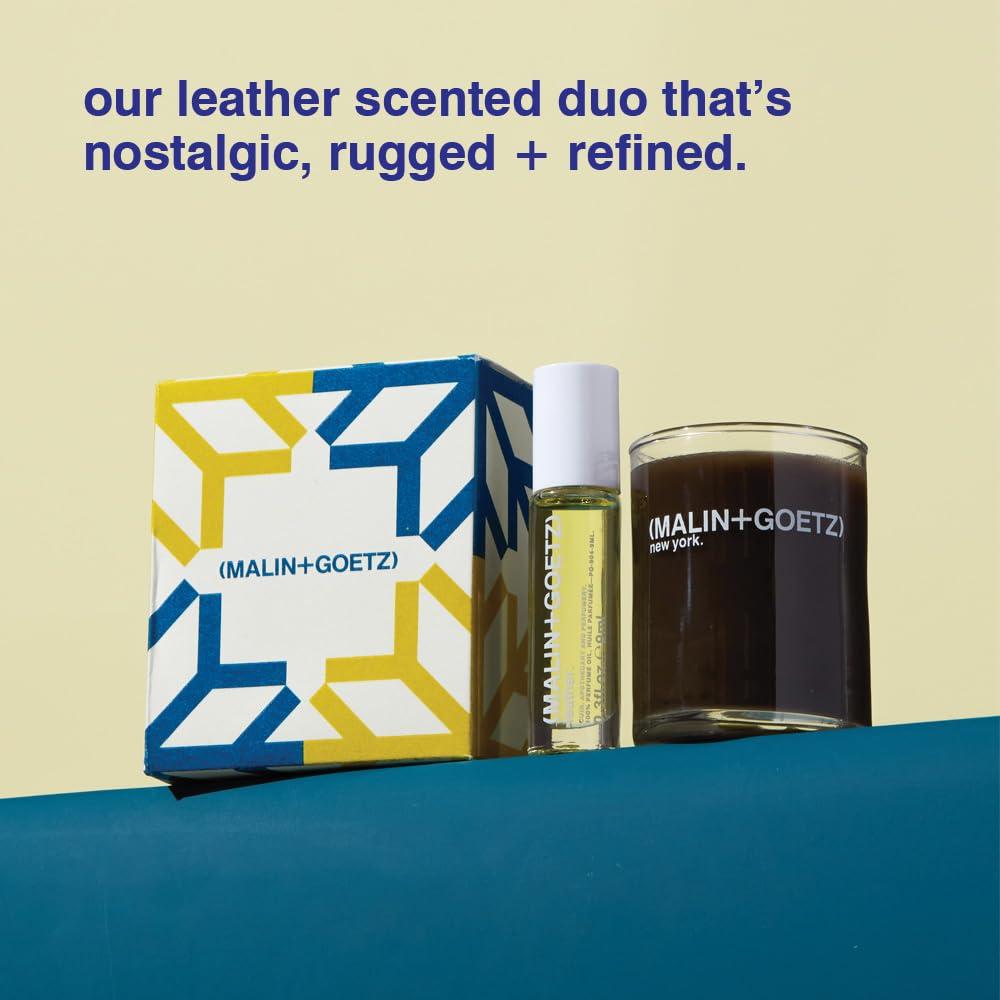imageMALINGOETZ Leather Perfume Oil Scented Candle Set Vegan ampamp CrueltyFree notes of nostalgia