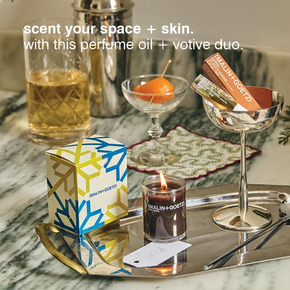 imageMALINGOETZ Leather Perfume Oil Scented Candle Set Vegan ampamp CrueltyFree notes of nostalgia
