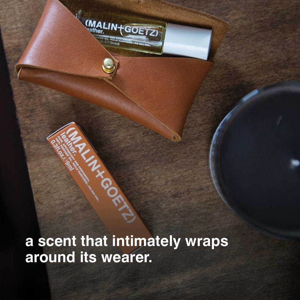 imageMALINGOETZ Leather Perfume Oil Scented Candle Set Vegan ampamp CrueltyFree notes of nostalgia
